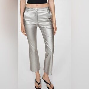 Metallic/ Silver cropped pants size 2